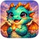 A vibrant geometric abstract animal avatar with various colors and shapes.
